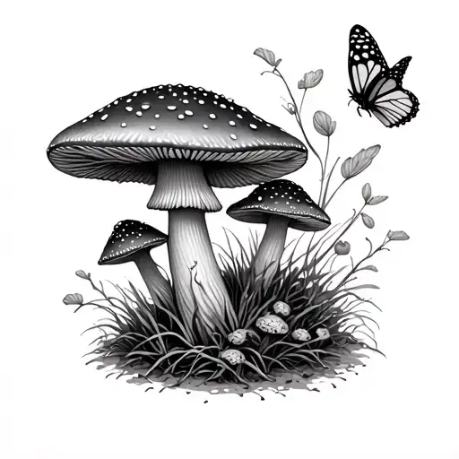 Butterfly Fly Agaric Mushrooms