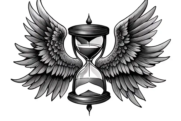 Chest Tattoo Hourglass With Wings