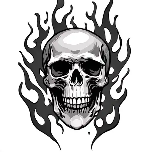 Flames And Skulls