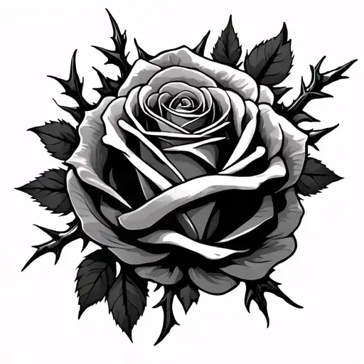 Forearm Wrapped In Rose Thorns