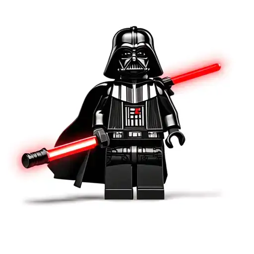 Darth Vader Lego Figure Walking With Red Light Sabre