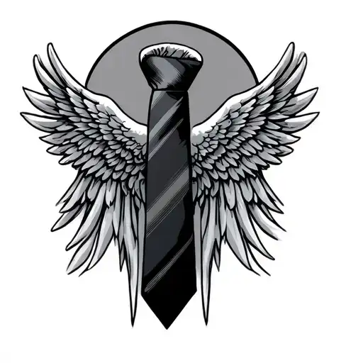 A Necktie With Angel Wings