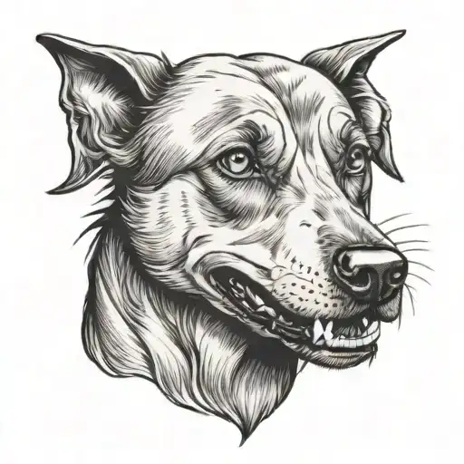 A Dog With A Tooth Sticking Out