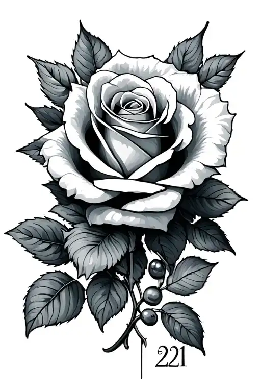 A 12 And A 21 With A Rose