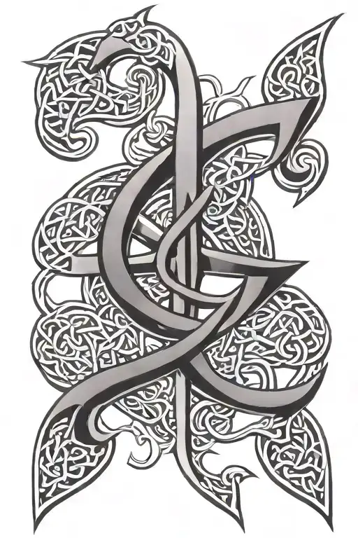 Spearhead Celtic Knotwork Design Incorporating