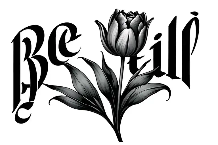 Tulip With Be Still Words