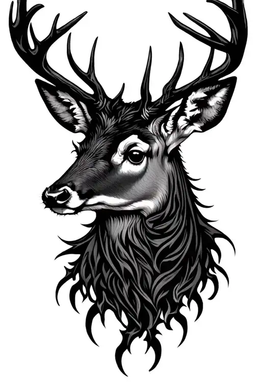 Half Wold Half Deer Head