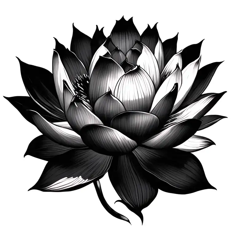 Lotus Flower Fine Line