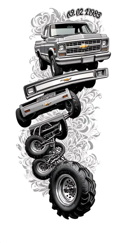 Birth Date 08 02 1989 Chevy Truck Surrounded