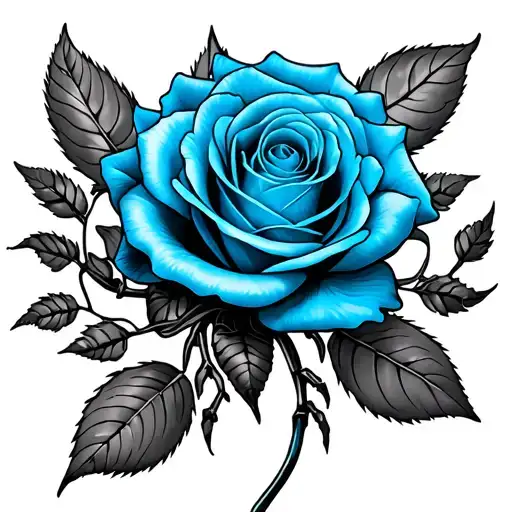 Blue Rose With Scorpion Surrounded