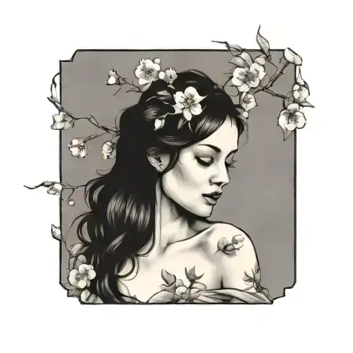 Hawthorn And Cherry Blossums