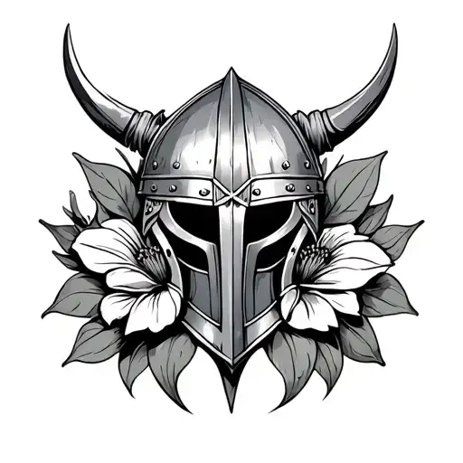 Viking Helmet Flower Growing Inside