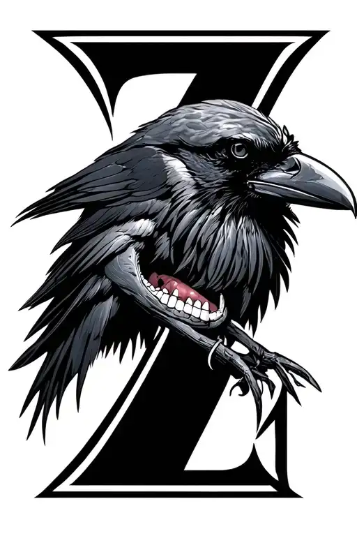 Hand Over Mouth And Number 7 And Raven