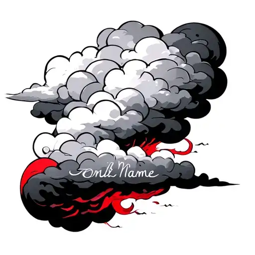 Clouds With Name And Red Edges