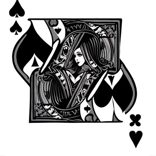Queen Of Spades Tattoo Design
