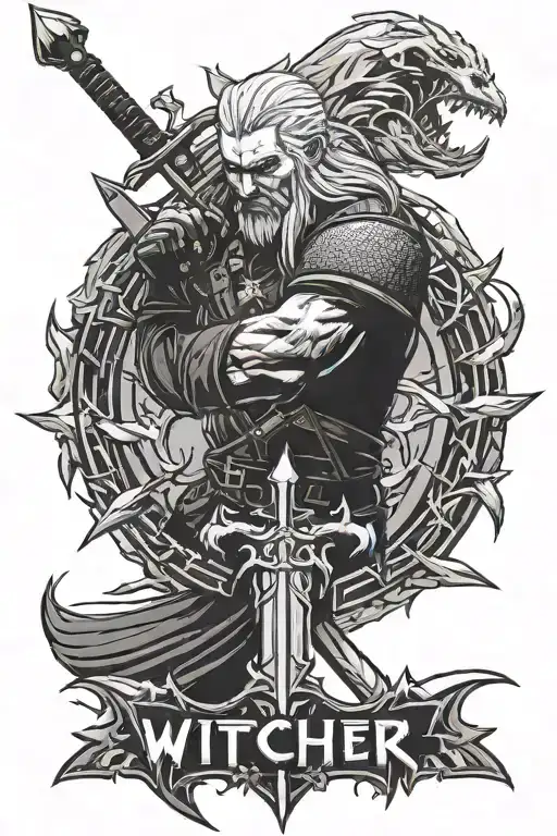 Witcher Logo Combined With Sword