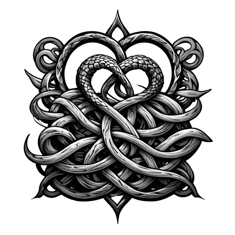 Kelpi And Waves And Celtic Knotwork Intertwined