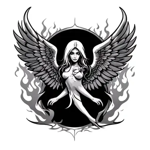 999 With Wings And Flames