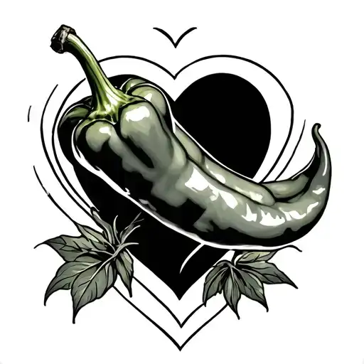 Sexy Chill Pepper With Heart Background