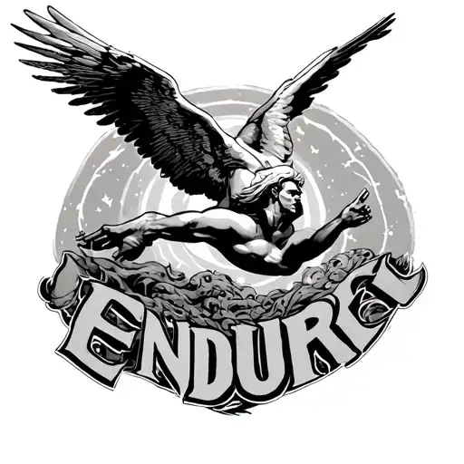 Icarus Falling With The Word Endure