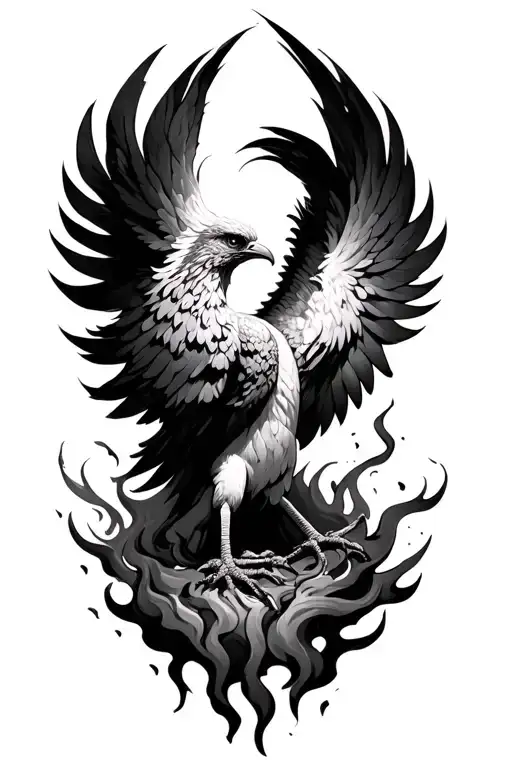 Phoenix Rising From The Ashes Symbolizing Giving Yourself Grace