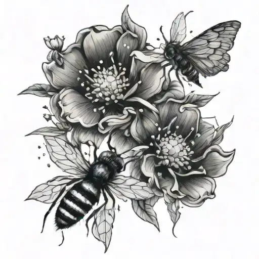 Floral With Bee Sagittarius Constellation