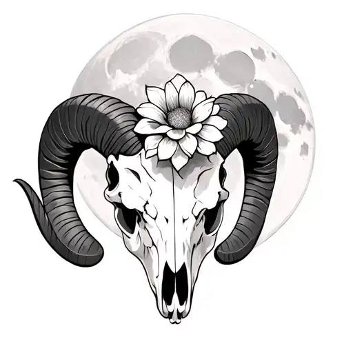 Ram Skull Flower Moon