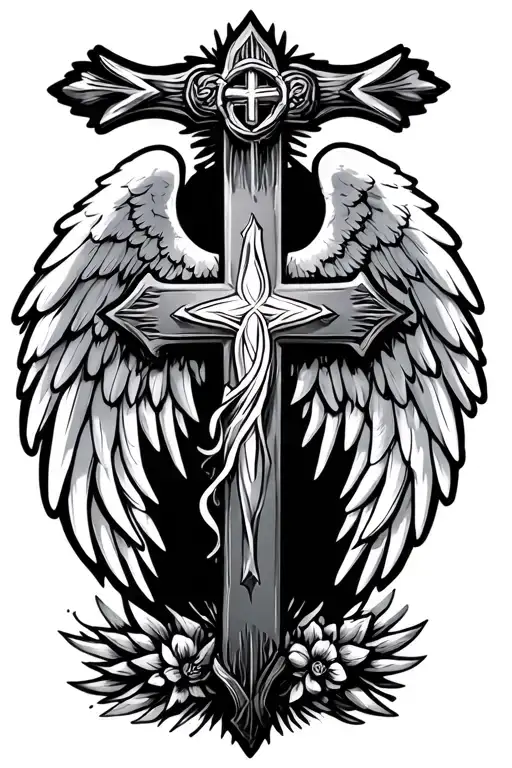 Christian Cross With Wings