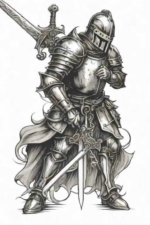 Knight Holding A Sword