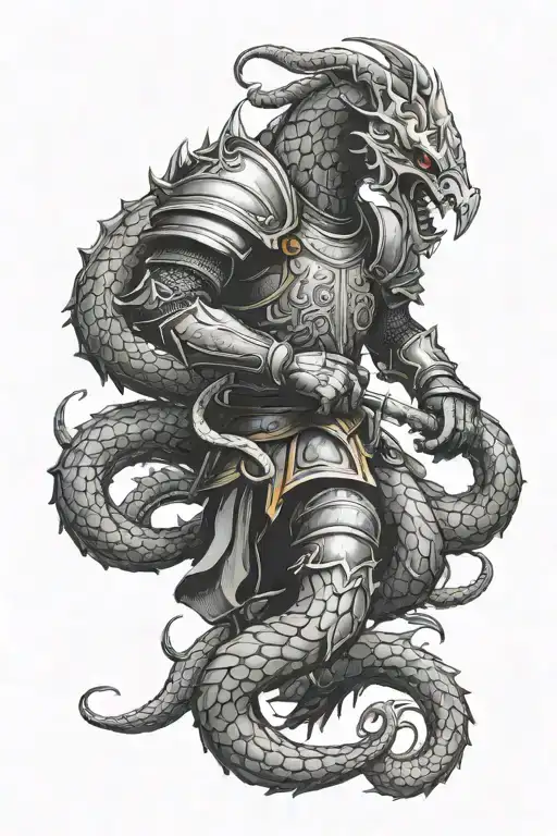 Knight With Hydra Entangled