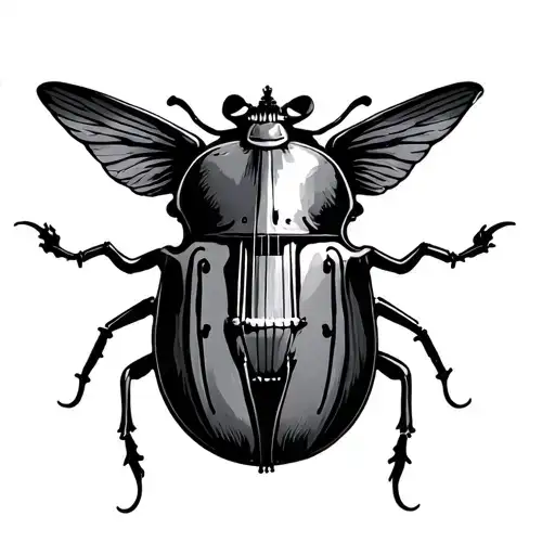 Tradition Style Tattoo Design Of A Beatle