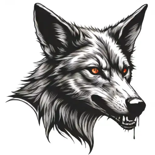 Wild Old Wolf Head Blood