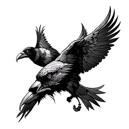 Viking Nordic With Ravens On Elbow Full Sleave