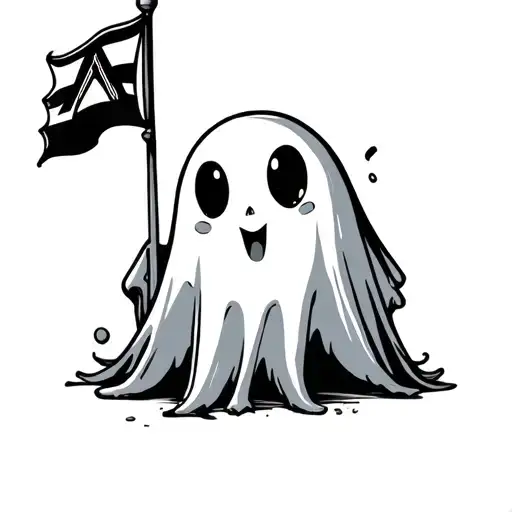 Cute Ghost With A Mclaren Flag