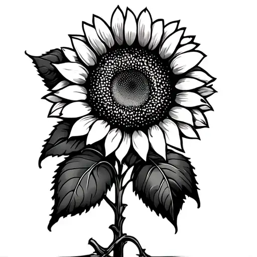 Sunflower And Railroad Track