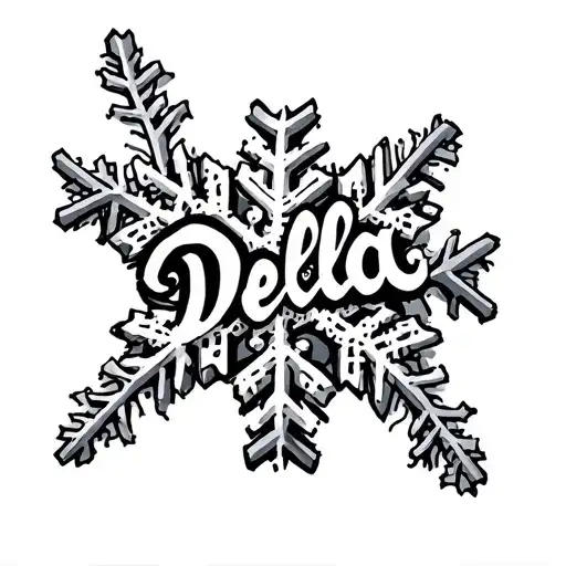 Snowflakes Spelling Out Della