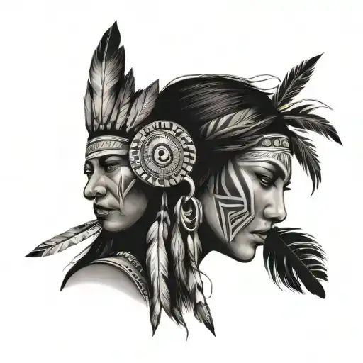 Native American Woman Face