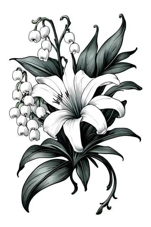 Cross With Lily Of The Valley Flower