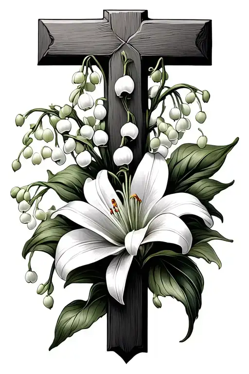 Cross With Lily Of The Valley