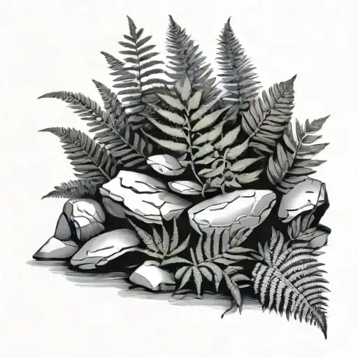Rocks And Ferns