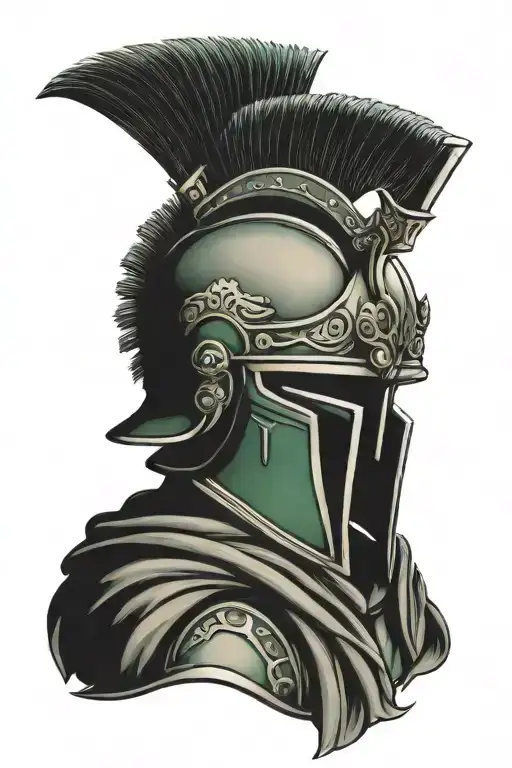 Roman Helmet With Green Line