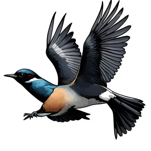 Swallow Birds Flying Away