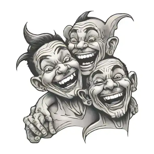 Two Brothers Laughing Face
