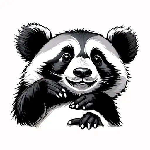 Trash Panda Cuddling With A Panda