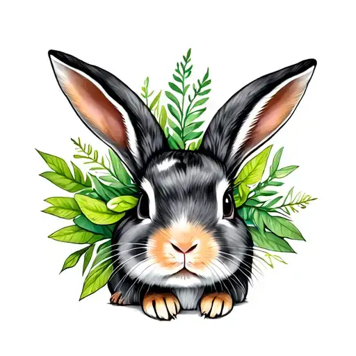 Rabbit With Greenery