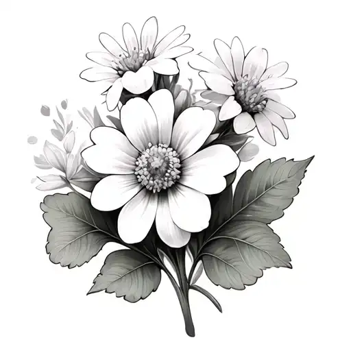 Edelweiss Flower With Clover Leaf