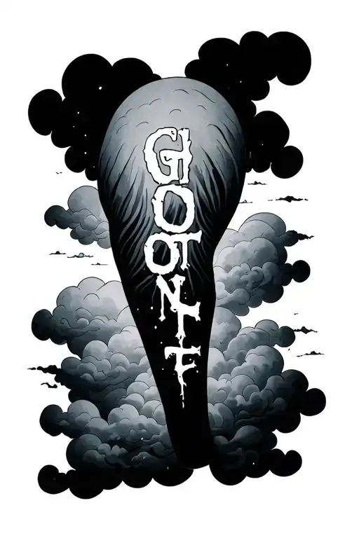 The Word Ghostone On My Forearm With A Cloud Background