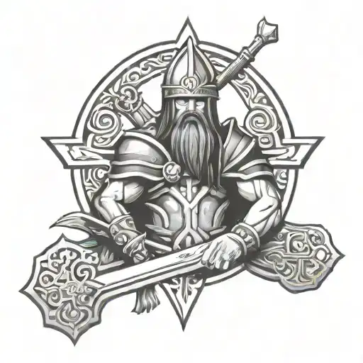 Irish Warrior Holding Cross