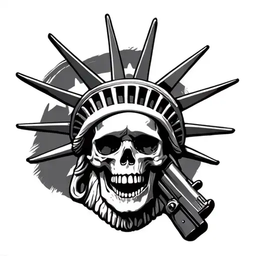 Skull Statute Of Liberty Second Amendment Garrison Flag