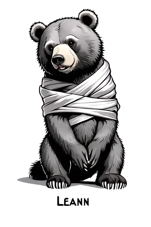 A Bear With The Name Leann Wrapped Around It Luminous Points